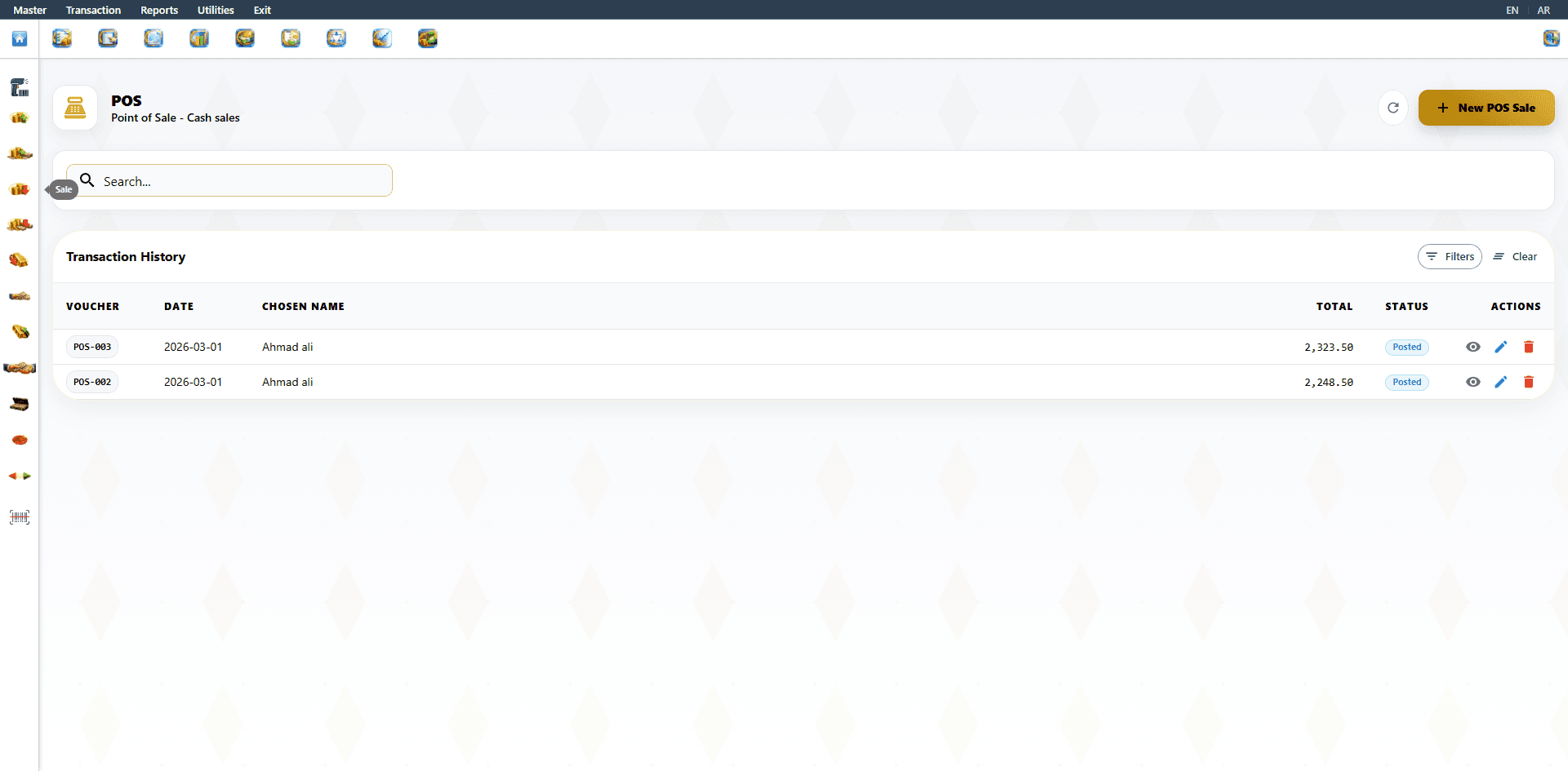 Dynamic POS Interface